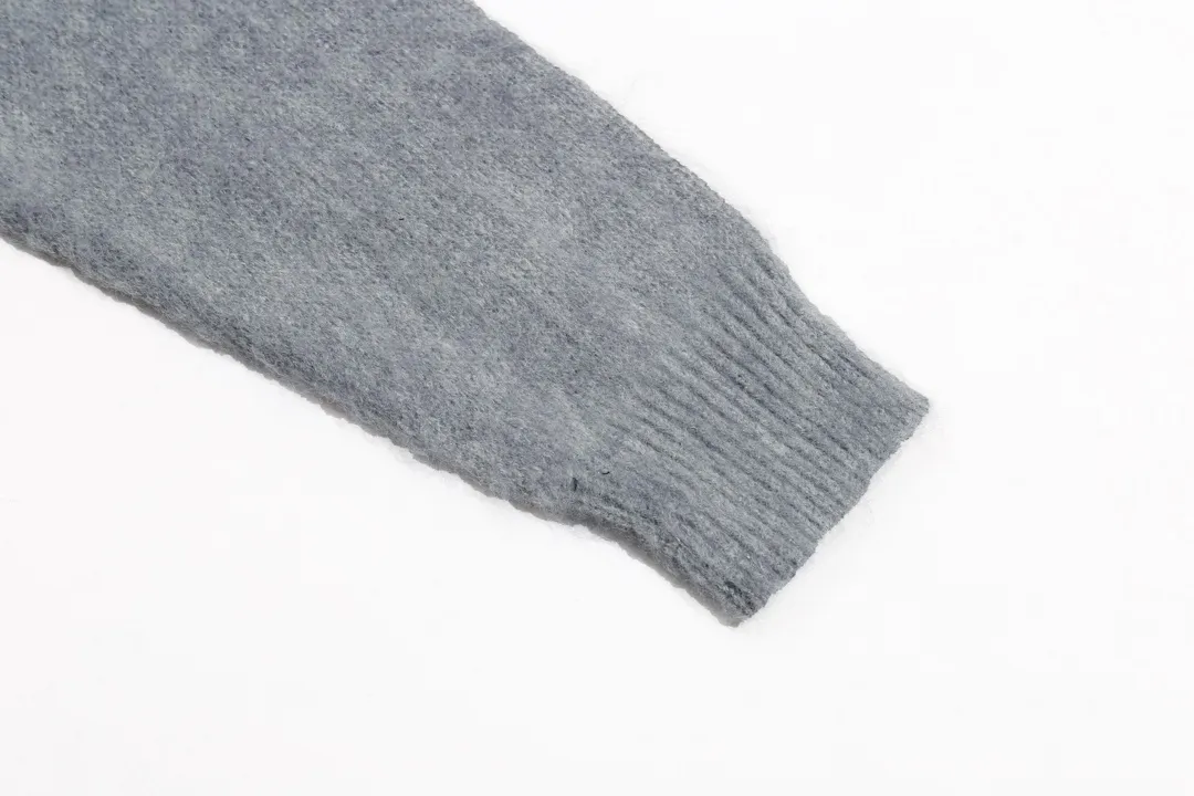 P280 AMIRI new style sea wool sweater with large logo on collar Color: Gray Black Size: S M L XL XXL