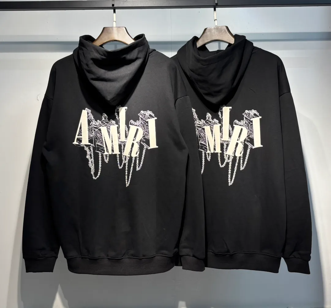 898 P230 autumn and winter new product AMIRI real shot sweatshirt black hanging shot S. M. L. XL