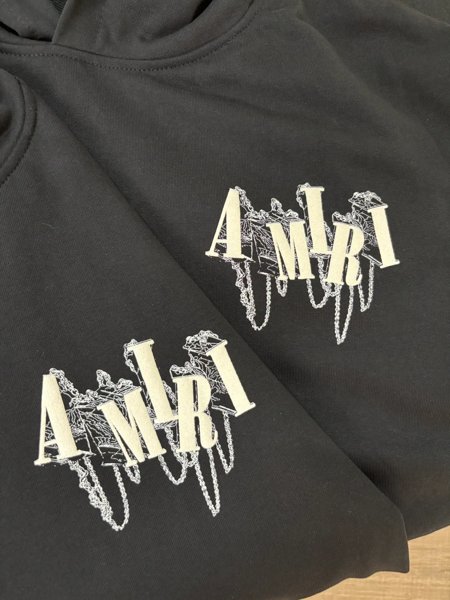 898 P230 autumn and winter new product AMIRI real shot sweatshirt black hanging shot S. M. L. XL