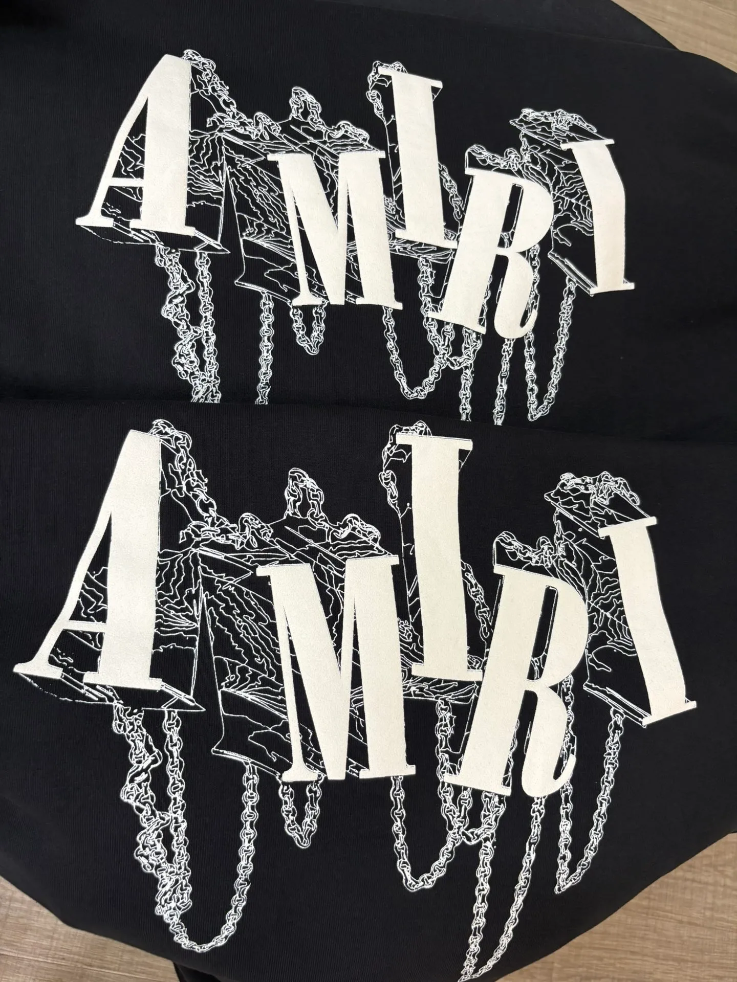 898 P230 autumn and winter new product AMIRI real shot sweatshirt black hanging shot S. M. L. XL