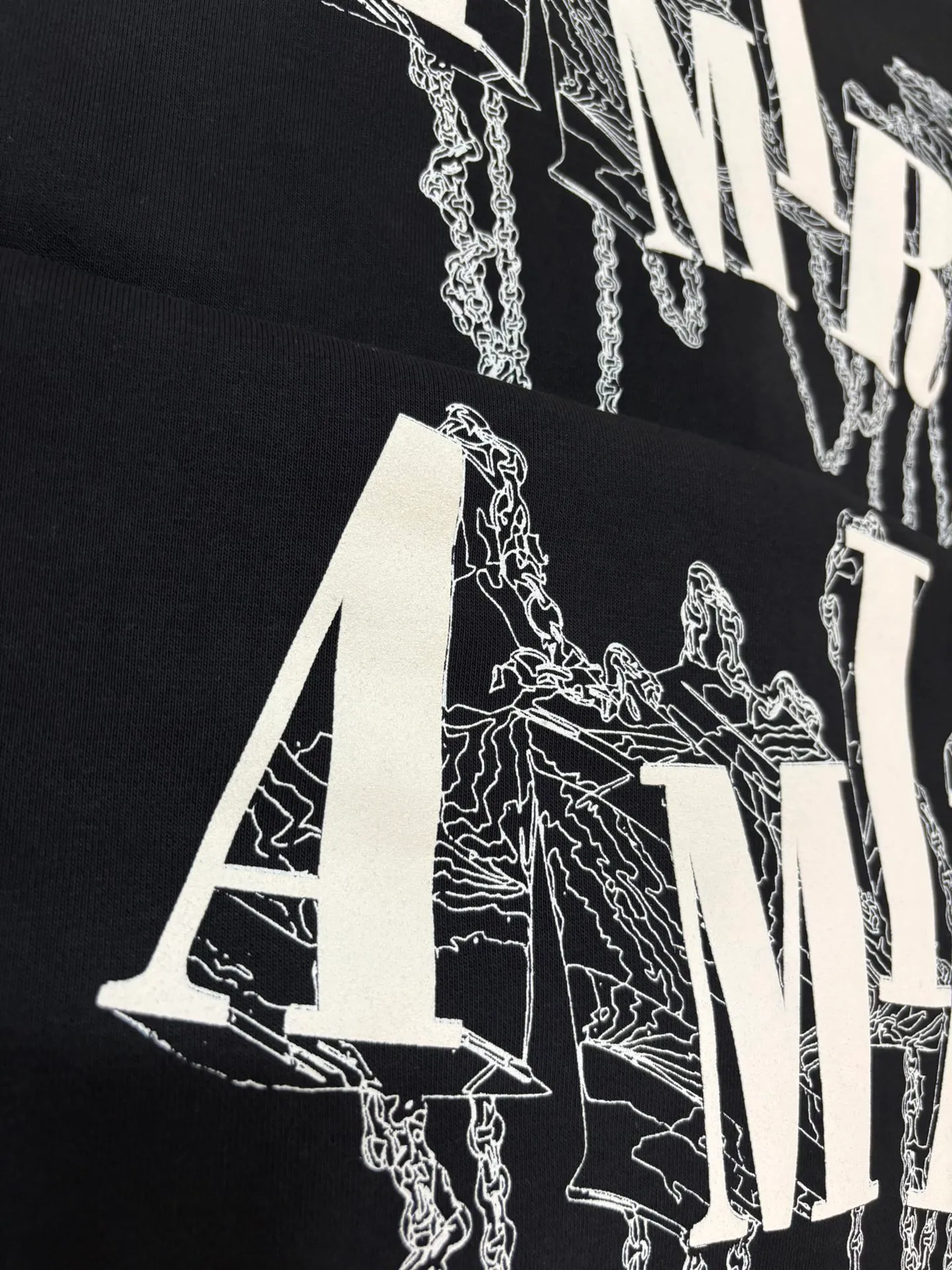 898 P230 autumn and winter new product AMIRI real shot sweatshirt black hanging shot S. M. L. XL