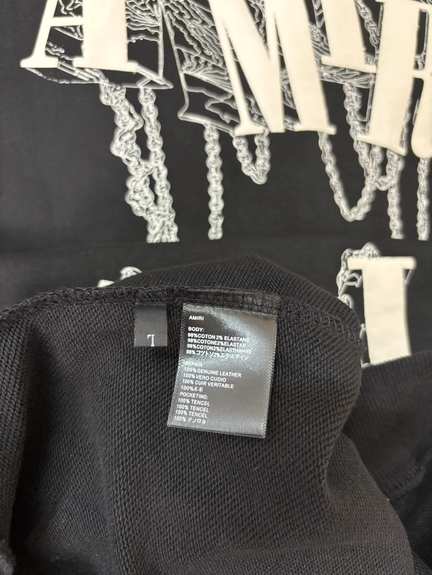898 P230 autumn and winter new product AMIRI real shot sweatshirt black hanging shot S. M. L. XL
