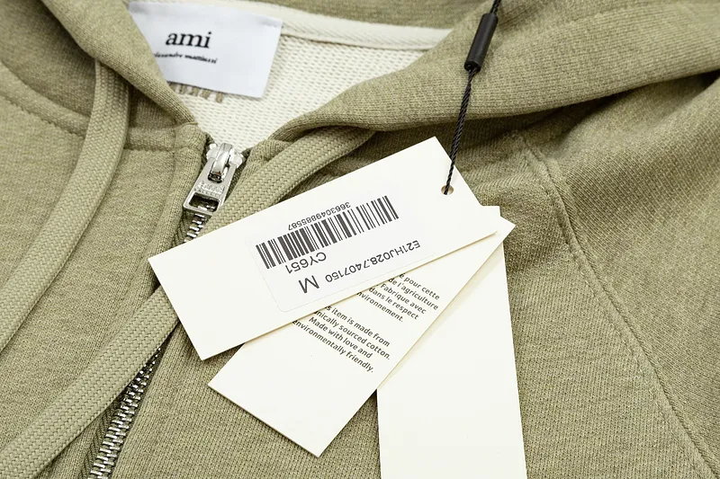 More details AMI new color zipper cardigan hooded sweatshirt S M L XL