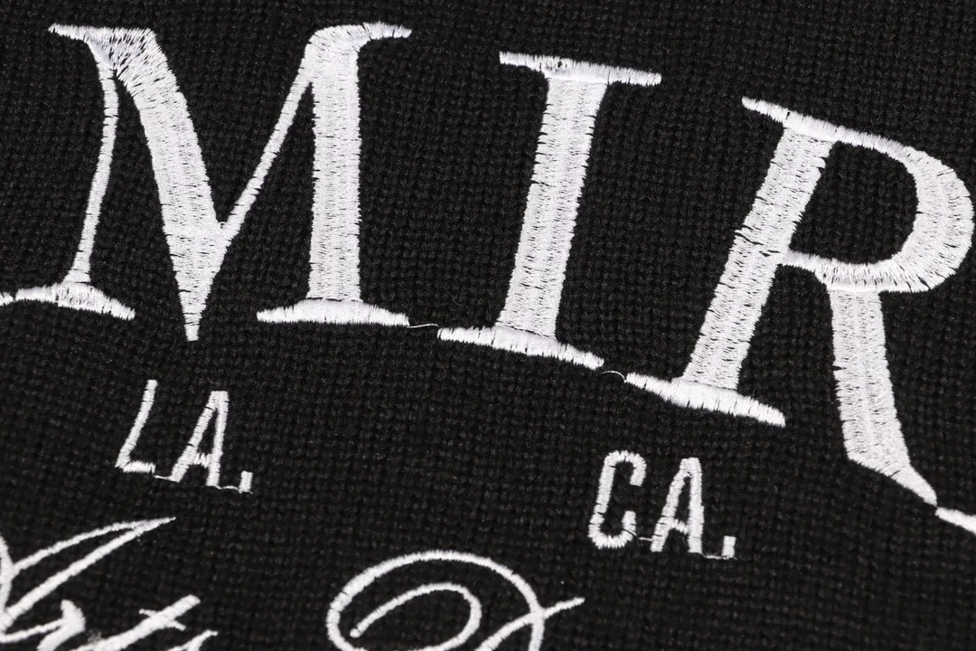 P280 AMIRI 2024 new sweater, logo embroidery on the chest 1:1 Color: Pearl White, Black Size: S M L XL XXL