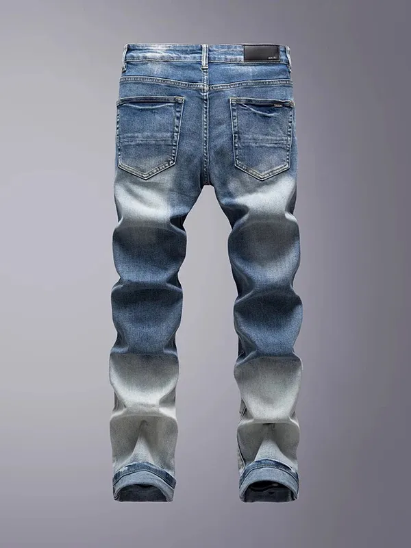 P246 💰 (Top version) AMIRI popular high street jeans slim fit stretch washed knife cut trousers for men. AMIRI amiri is transliterated as Emil, which is the name of the founder. Mike Amiri, the founder of amiri, grew up in Los Angeles, USA. He was influenced by local street culture and Punk Rock since childhood, so he founded the amiri brand named after himself. A variety of trendy clothing meets the needs of different fashion players. Amiri clothing has novel and unique styles and is a well-known street brand in the United States. The styles and styles of many clothes are loved by many street photographers. The various clothing styles meet the dressing needs of different people, show their unique temperament, and show the trend of dressing. amiri's jeans are relatively famous. Not only do they have many styles, but the quality of the jeans is also very good. Many celebrities have also worn amiri brand jeans. Color: Picture color Size: 28, 30, 32, 34, 36 28 30 32 34 36 Waist 71 76 81 86 91 Qianlang 26.5 27.5 28.5 29.5 30.5 Hou Lang 37 38 39 40 41 Foot 14 14.8 15.6 16.4 17.2 Foreign Minister 100 102 104 106 107