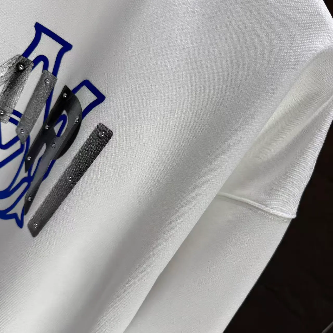P210 AMIRI* 2025 autumn and winter new round neck sweatshirt 400g terry cotton letter flocking➕3D printing Color: Black White Gray Dark Blue Size: S M L XL XXL