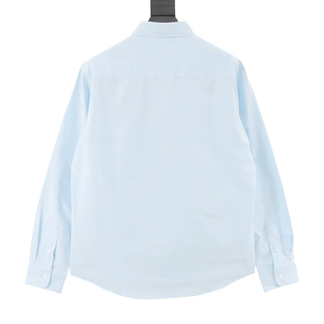 🅿️500 AMI Paris small love embroidered long-sleeved shirt. Customized high-quality flexible Oxford cotton, imported machine embroidery technology, high precision, smooth and delicate lines. The fabrics have been washed, with better hand feel and texture. It is not easy to deform, shrink, or fade. It maintains long-term beauty, customized accessories, loose fit. Size: 38-44
