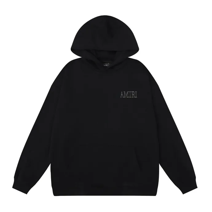 Style number: 864 P230 Fabric: 360g pure cotton terry sweatshirt AMIRI 2025 new autumn and winter logo sunglasses hooded terry sweatshirt high street unisex loose classic letter jacket Color: Black White Size: S M L XL