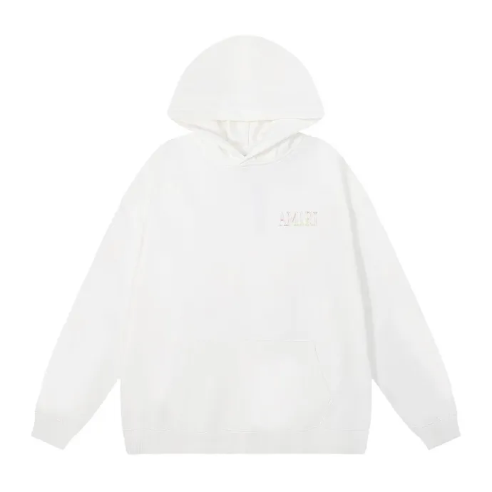 Style number: 864 P230 Fabric: 360g pure cotton terry sweatshirt AMIRI 2025 new autumn and winter logo sunglasses hooded terry sweatshirt high street unisex loose classic letter jacket Color: Black White Size: S M L XL