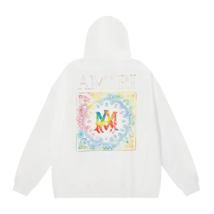Style number: 864 P230 Fabric: 360g pure cotton terry sweatshirt AMIRI 2025 new autumn and winter logo sunglasses hooded terry sweatshirt high street unisex loose classic letter jacket Color: Black White Size: S M L XL
