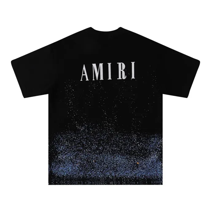 Style number: 686 P126 Fabric: 260g double yarn AMIRI 2025 spring and summer new logo round neck T-shirt high street same style for men and women loose classic letter short sleeves Color: White Black Size: S M L XL