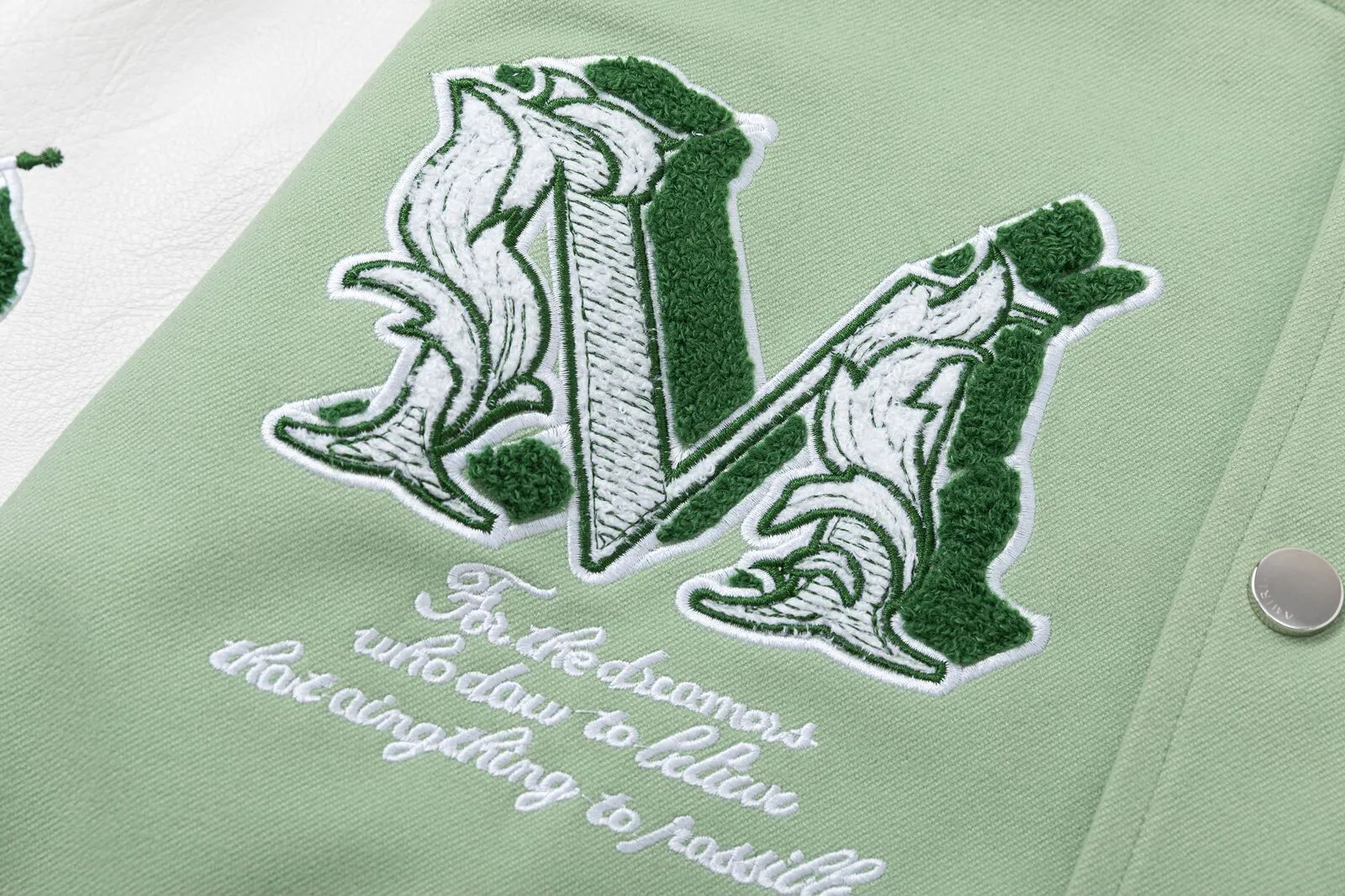 7156#P500AMIRI angel embroidery LOGO. Color: black, grass green, size: S M L XL