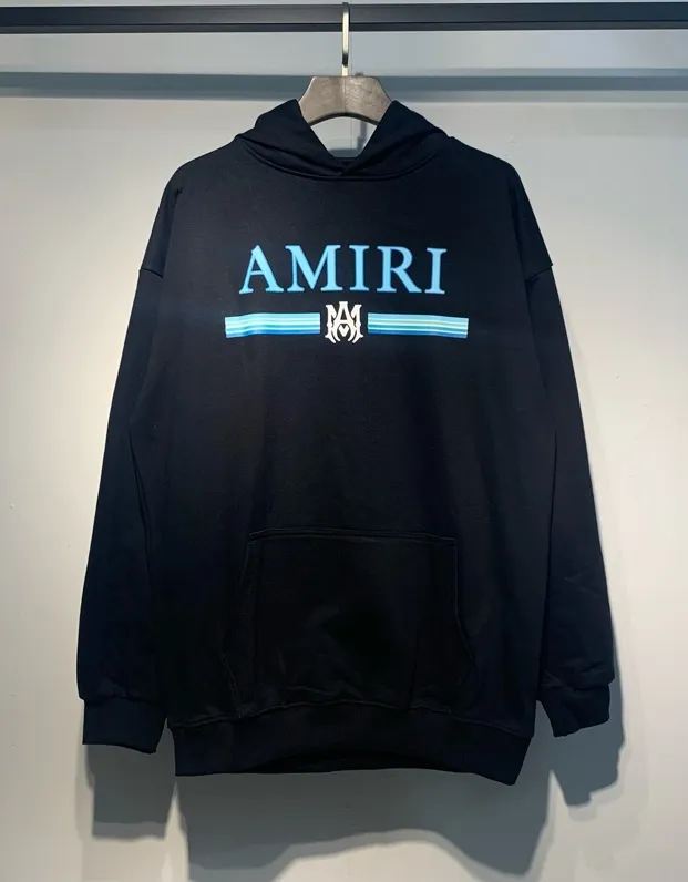 879 model P220 high quality 360g pure cotton terry AMIRI real shot sweatshirt black white hanging shot S. M. L. XL