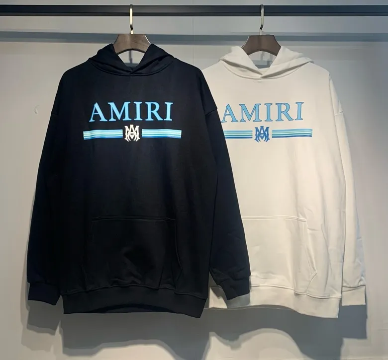 879 model P220 high quality 360g pure cotton terry AMIRI real shot sweatshirt black white hanging shot S. M. L. XL
