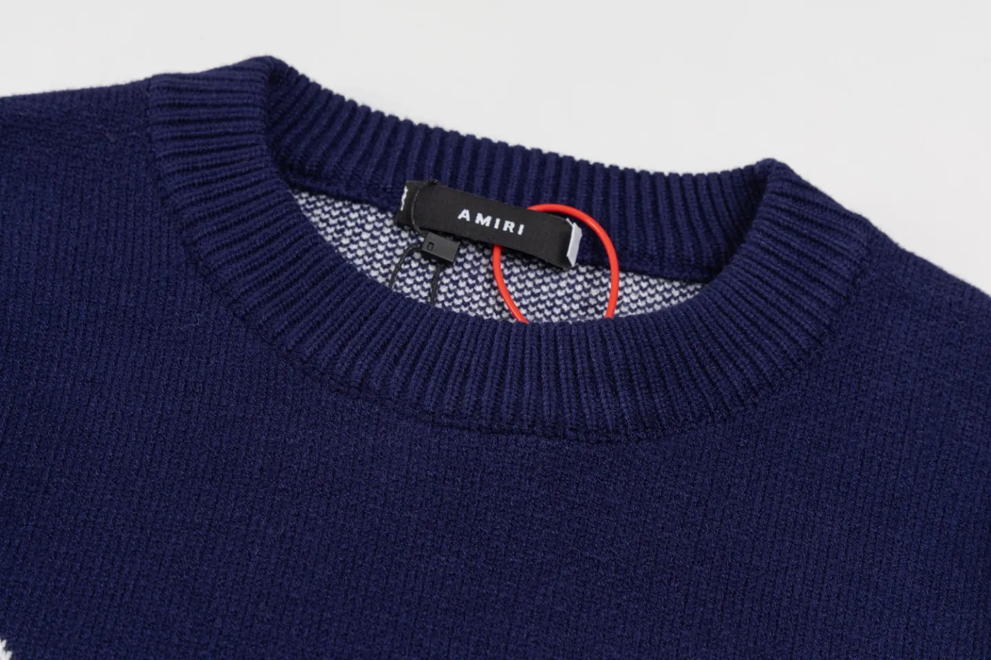 P290 Top version AMIRI/AMIRI classic letter jacquard Logo knitted casual crew neck sweater, same style for men and women, couple style - Color/Color: green dark blue black - Size/Size: S——XXL