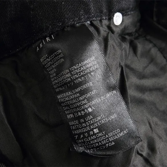 #M83 P168💰 AMIRI patch embroidery jeans trousers AMIRI high street basic ripped tight elastic jeans trousers amiri brand jeans break the production process and cutting of the original jeans, the fabrics are softer and more comfortable Hand-sewn collar label Customized logo buttons Genuine leather tag Color: Picture color Size: 30-32-34-36
