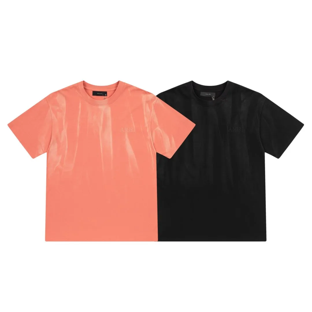 8013#P160amiri washed style with embroidered logo, made of 300g fabric, color: black, grapefruit red. Size: S M L XL