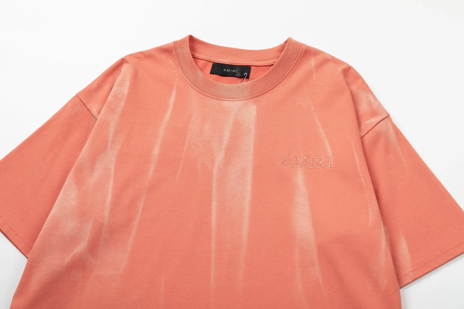 8013#P160amiri washed style with embroidered logo, made of 300g fabric, color: black, grapefruit red. Size: S M L XL