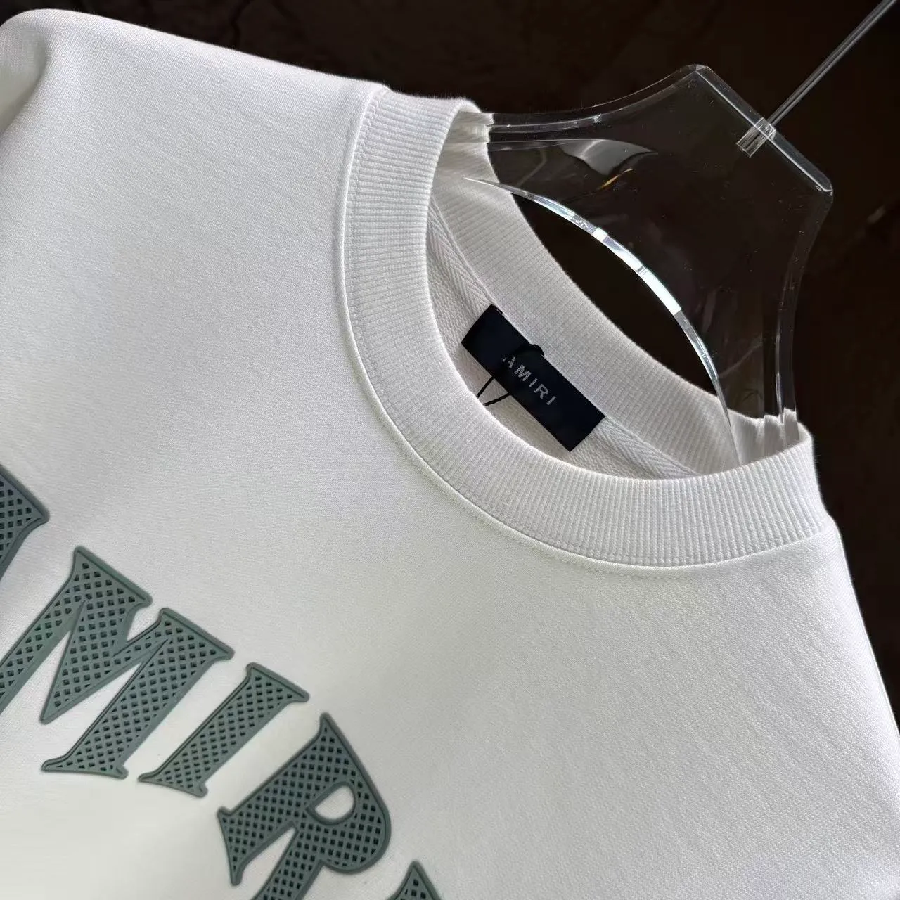 P210 AMIRI* 2025 autumn and winter new round neck sweatshirt 400g terry cotton letter logo lettering film thick plate glue Color: black white blue purple code number: S M L XL XXL