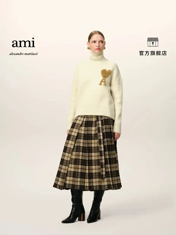 Upper body picture Ami Paris 2024 new autumn and winter turtleneck sweater SMLXL