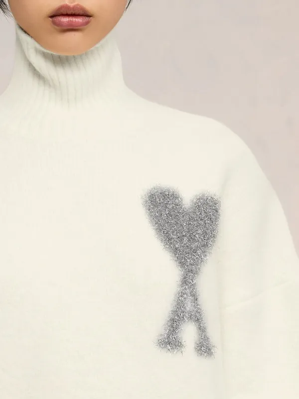 Upper body picture Ami Paris 2024 new autumn and winter turtleneck sweater SMLXL