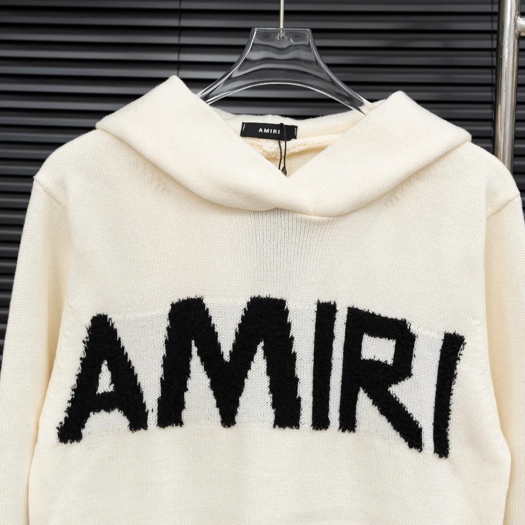 P310 Style: AMIRI distressed knitted hooded long-sleeved sweater Size: S-XXL Fabric: Wool blend Accessories: Full set of customized original accessories No gender distinction, same style for men and women
