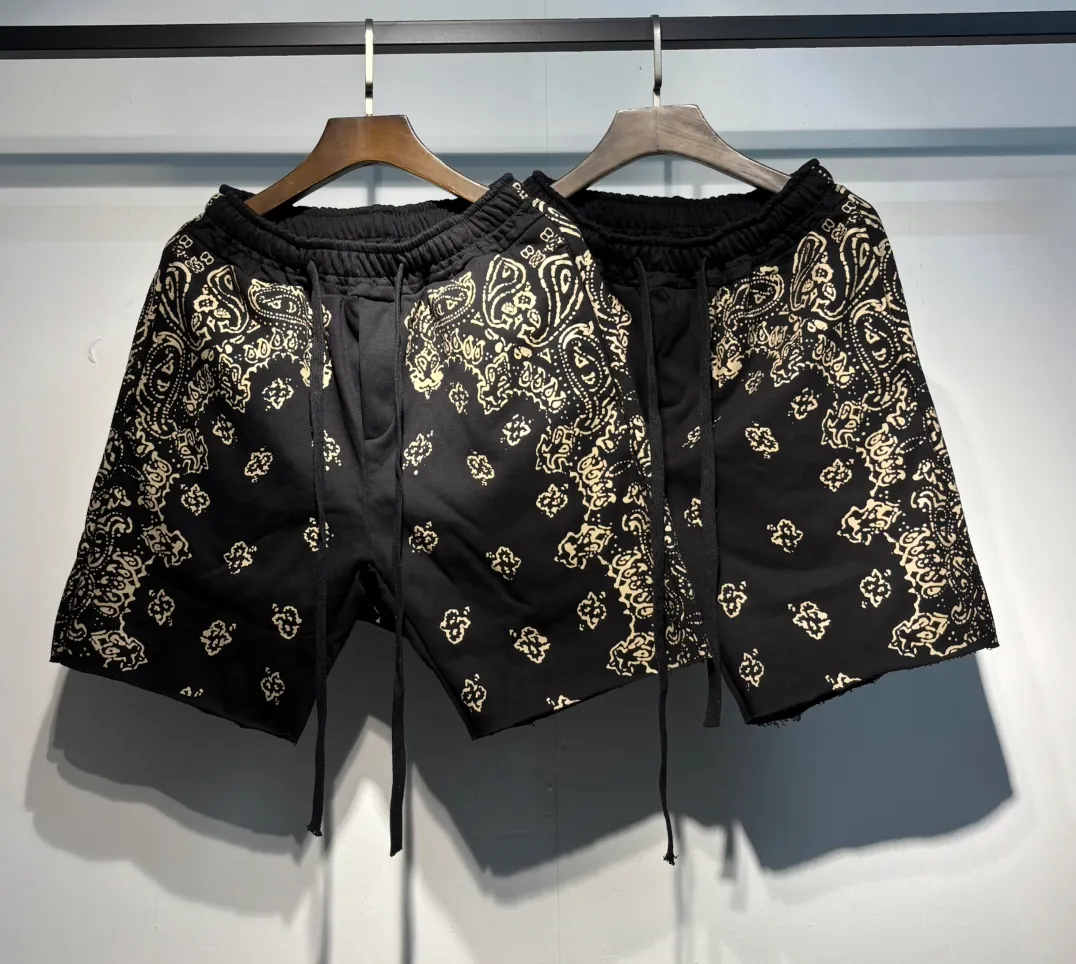 P166 Restocked High Quality 360g Terry Cotton Cashew Flower AMIRI Shorts S. M. L. Xl