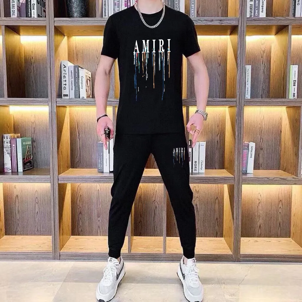 P330 [AMIRI] (Fat Man Gospel) The same style as the 2025 official website. World-renowned luxury brand. Summer men's (double mercerized) high-quality 🐂 suit. It is made of imported original fabrics. It is a trendy style of the season and a versatile hit. Simple and elegant, precise workmanship allows you to be at the top of fashion. Size: M-5XL (can be worn up to 220 pounds)