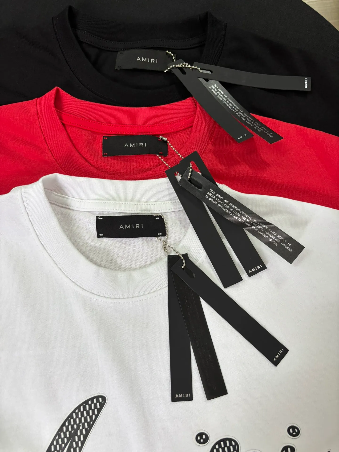 P114 AMIRI real shot black red white hanging shot S. M. L. XL