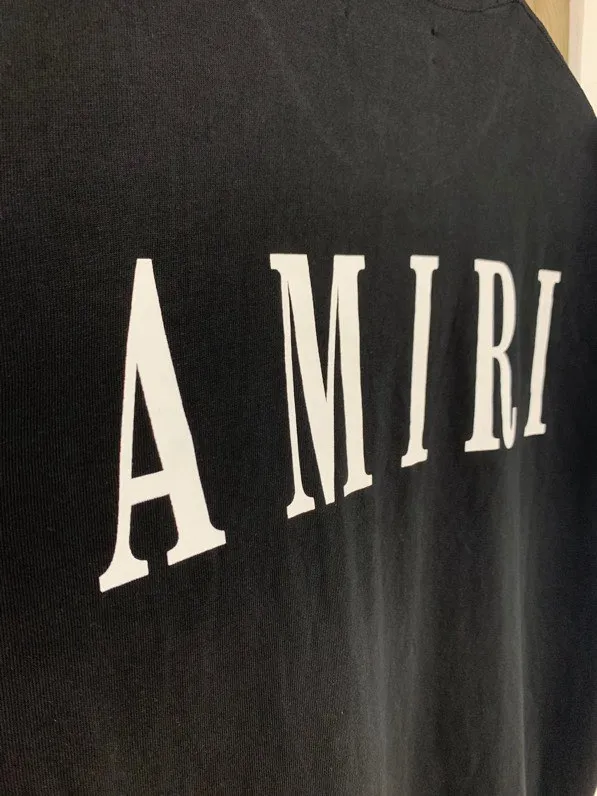 653 model P114 AMIRI real shot black hanging shot S. M. L. XL