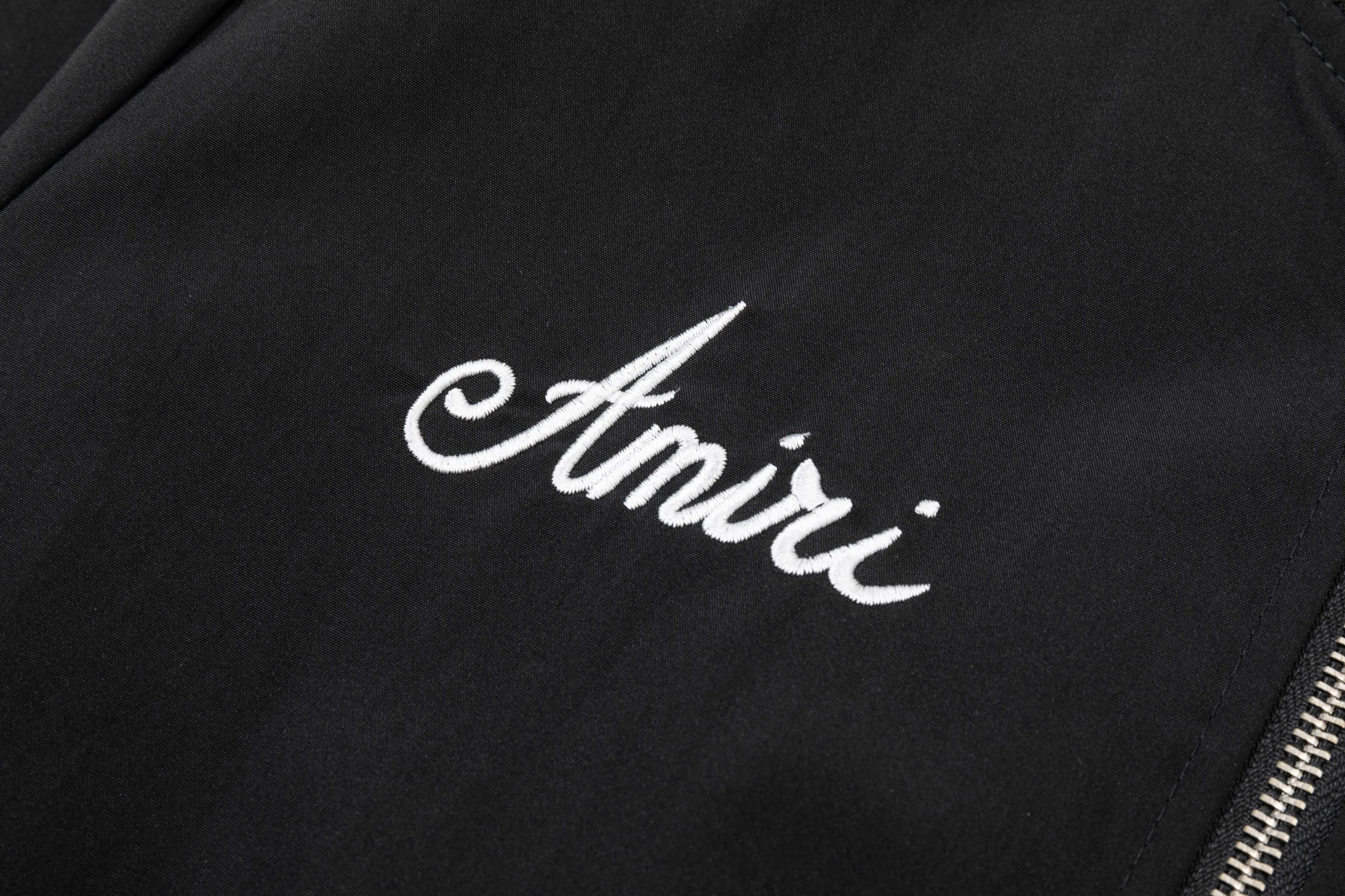 P320 2025 AMIRI... New style for autumn and winter. Hardware logo. High-quality jacket. Mainly recommended version. Customized fabrics. Higher grade. High-density memory brushed lining. More fashionable and comfortable. High-standard customization. The upper body is very stylish. Classic and versatile. It can be matched with any fashion. The version is super good. It is recommended!  Color: Aqua Blue Black Size: M-4XL