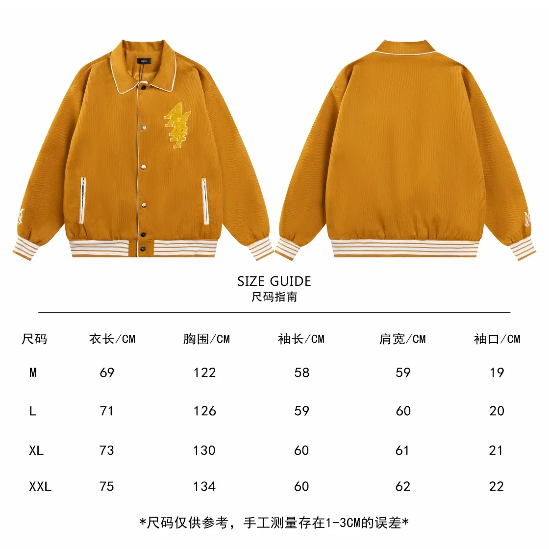 P390 Amiri 24 autumn and winter first model. It is made of cotton corduroy fabric. The natural color of corduroy is soft and delicate, simple and rich in texture. The contrasting color design has a retro atmosphere. It uses thousands of needle embroidery heavy craftsmanship and complete hardware accessories. M L XL XXL