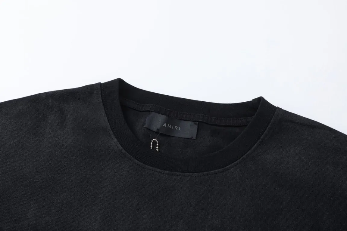 P154 8061#AMIRI digital printing flame LOGO, color: black, size; S M L XL