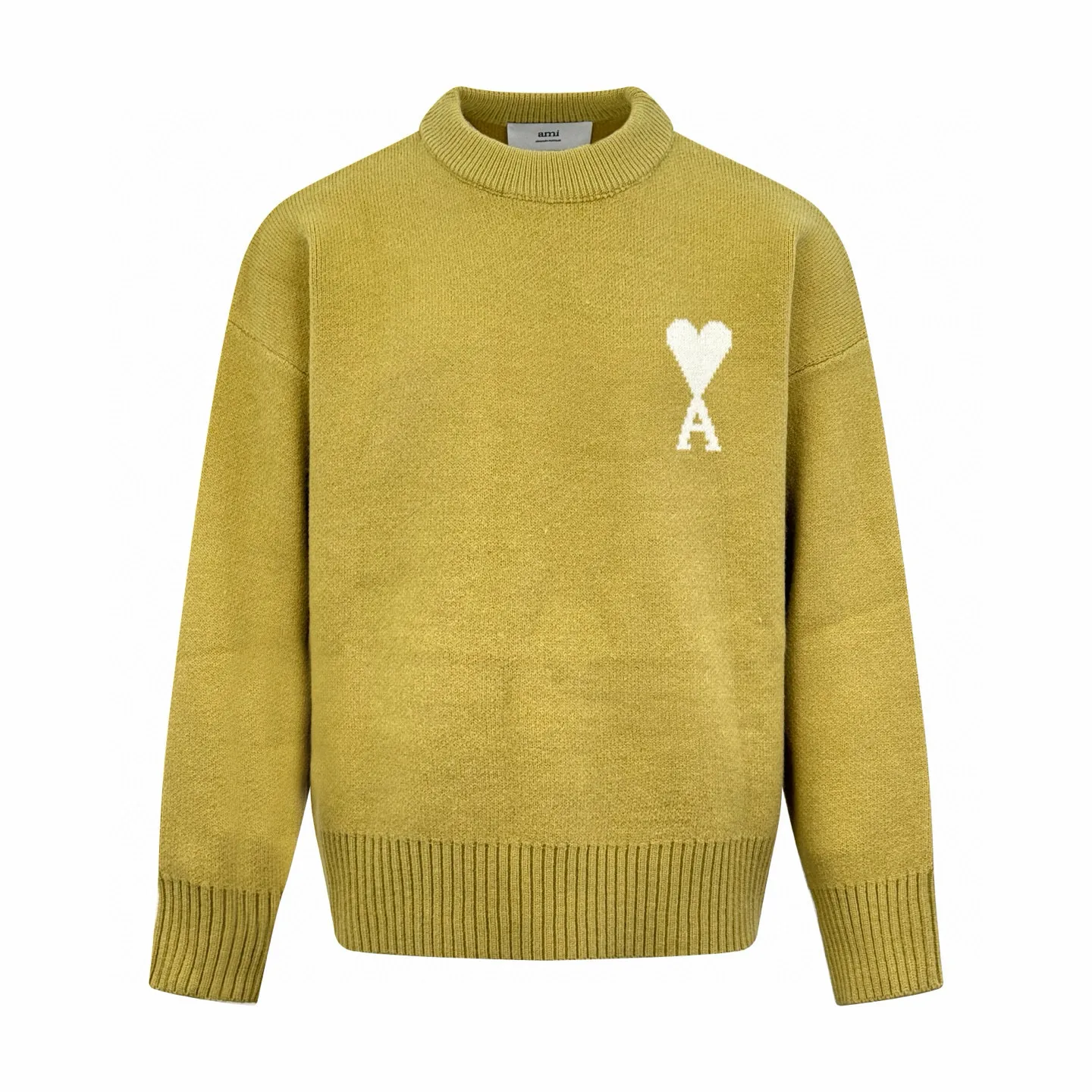 🅿️460 [Exclusive supply] Ami love jacquard crew neck sweater (yellow) The original purchase was 4,900 and developed. The fabric is made of custom-woven and dyed luxurious Merino wool. It is soft, delicate and comfortable to the skin. It uses high-grade morning mist gray as the ink. The gentle riot of grayscale aesthetics. A contrasting love heart jumps on the chest. It quietly exudes its own charming halo. The brand is fully recognizable. The elegance and casualness of French fashion is the ultimate simplification of color. It also conveys the love and persistence of life. Meet the king of extreme simplicity and deserve to be versatile. It is made of jacquard tissue imported from Germany. The arrangement and interweaving of yarns are precisely controlled and carefully interwoven on the loom. The Ami love jacquard art pattern is inlaid. The fabric is more vivid and three-dimensional. The washing water of the garment is softened and deodorized. The clothes are deeply cleaned and deodorized through professional washing equipment and specific detergents to improve the feel and appearance of the clothes. Size:S-M-L-XL