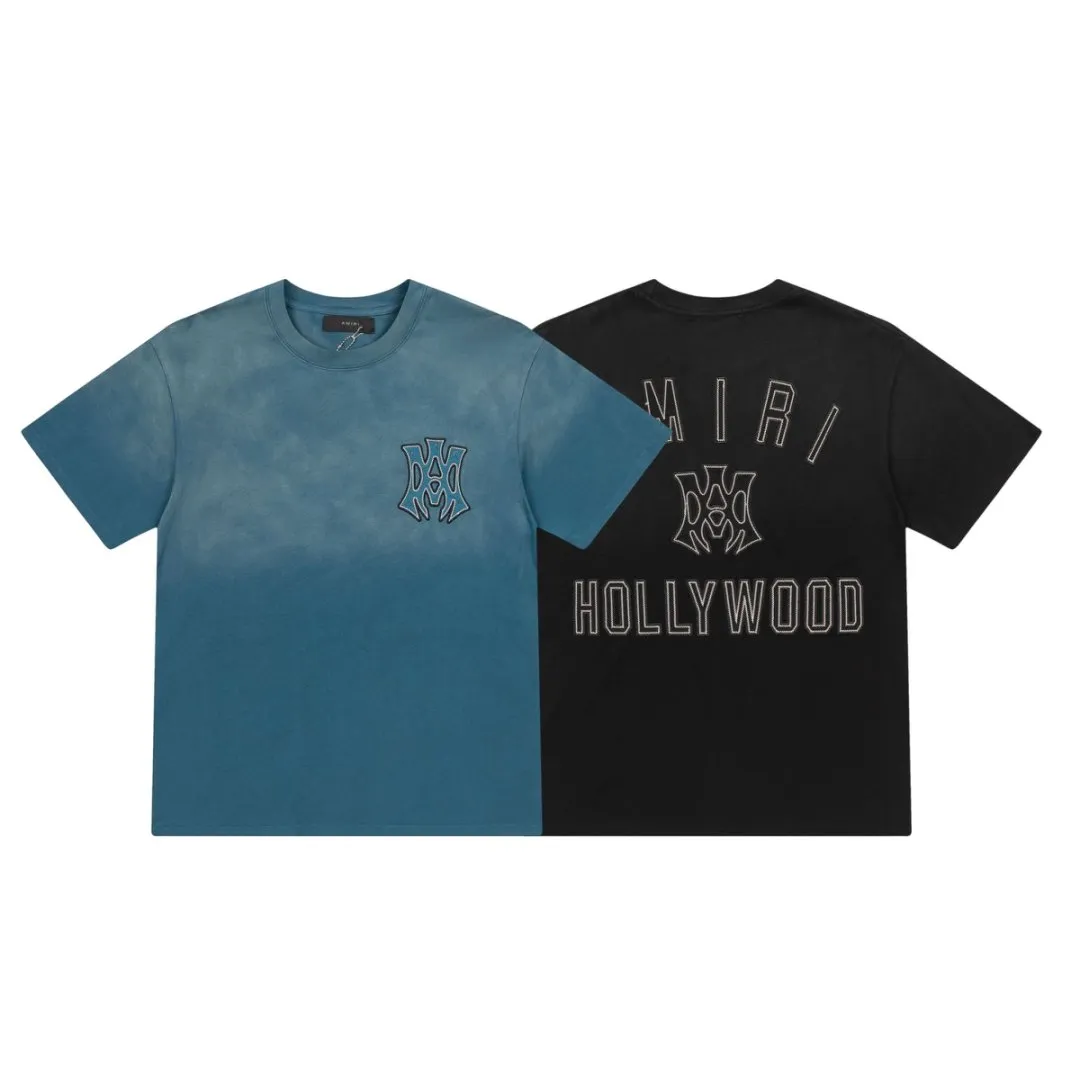 8015#P170amiri washed patch with embroidered logo, made of 300g fabric, color: black, lake blue. Size: S M L XL