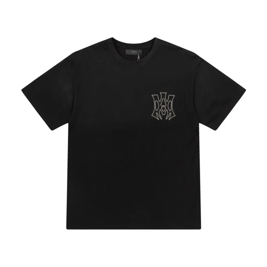 8015#P170amiri washed patch with embroidered logo, made of 300g fabric, color: black, lake blue. Size: S M L XL