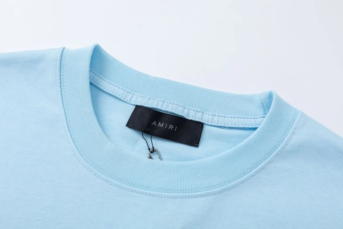 8005#P146, AMIRI star small embroidery logo, color: black, sky blue, size: S M L XL