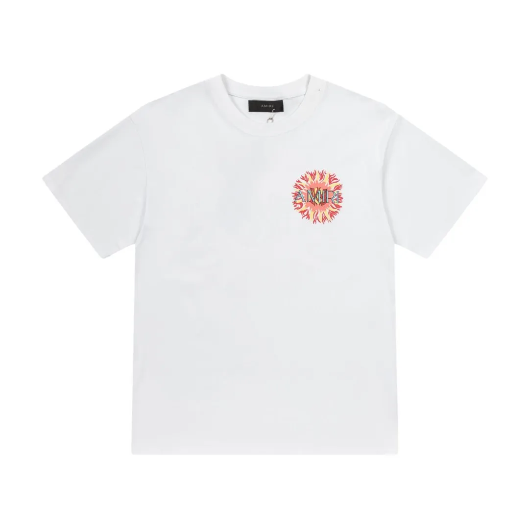 8001#P140amiri colorful printed logo, made of 300g fabric, color: black, white. Size: S M L XL