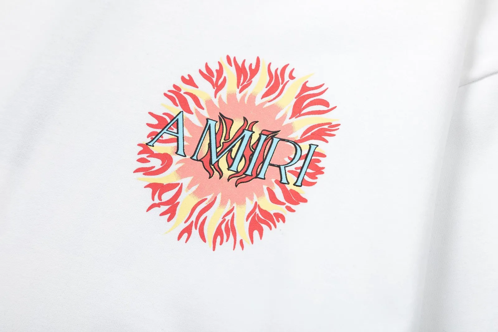 8001#P140amiri colorful printed logo, made of 300g fabric, color: black, white. Size: S M L XL