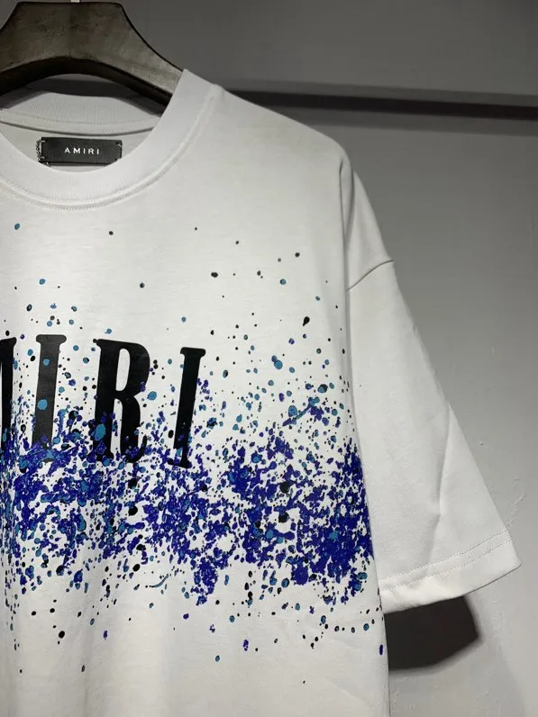 657 model P126 AMIRI real shot, splash ink dots, white hanging shot S. M. L. XL
