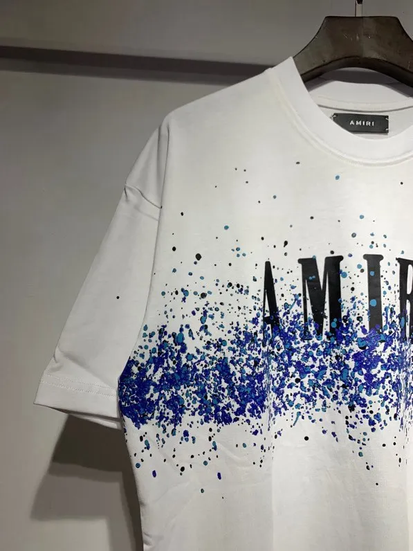 657 model P126 AMIRI real shot, splash ink dots, white hanging shot S. M. L. XL