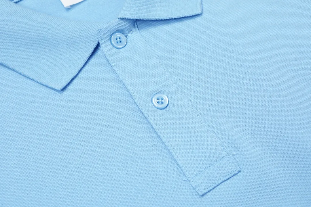 🅿️190 ami 2025 new love embroidered logo couple style casual polo shirt ·Customized pique cotton fabric ·Imported Tajima machine embroidery technology ·Collar label, hangtag, main mark and three labels complete Color: sky blue Size: M-XXXL