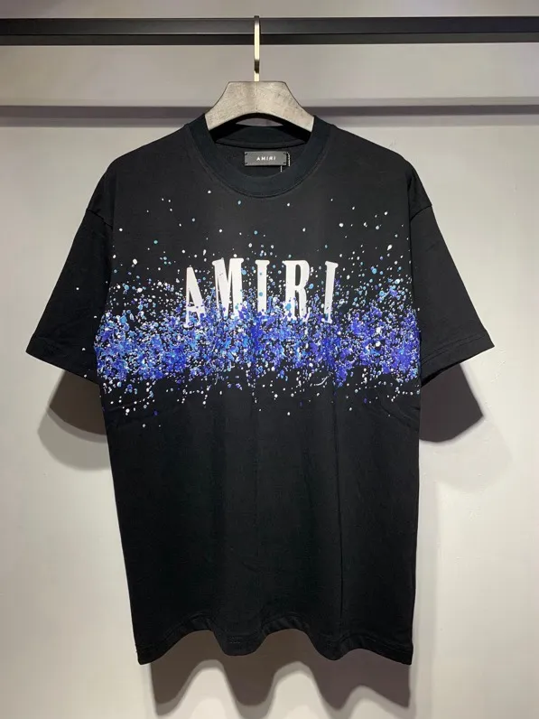 657 model P126 AMIRI real shot, splash ink dots, black hanging shot S. M. L. XL