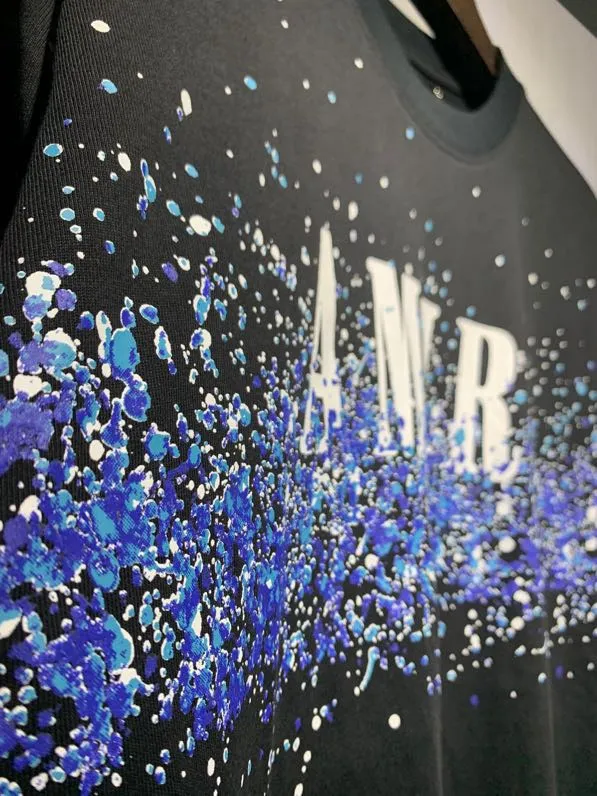 657 model P126 AMIRI real shot, splash ink dots, black hanging shot S. M. L. XL