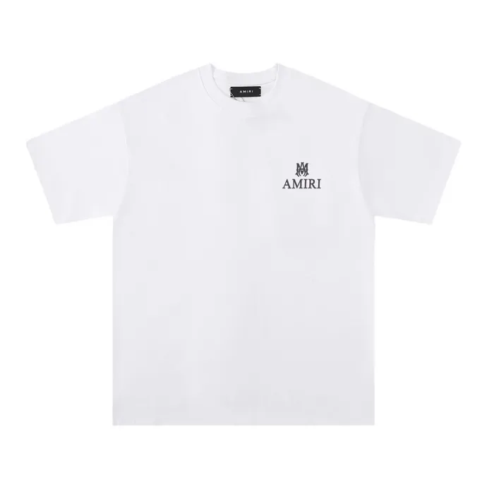 Style number: 668 P114 Fabric: 260g double yarn AMIRI 2025 spring and summer new logo round neck T-shirt high street men and women loose classic letter sword short sleeves Color: black white Size: S M L XL
