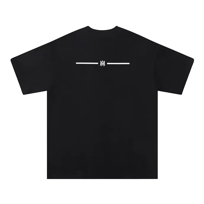 Style number: 668 P114 Fabric: 260g double yarn AMIRI 2025 spring and summer new logo round neck T-shirt high street men and women loose classic letter sword short sleeves Color: black white Size: S M L XL
