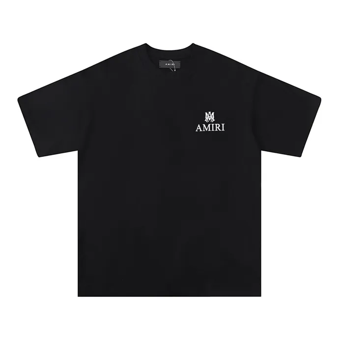 Style number: 668 P114 Fabric: 260g double yarn AMIRI 2025 spring and summer new logo round neck T-shirt high street men and women loose classic letter sword short sleeves Color: black white Size: S M L XL