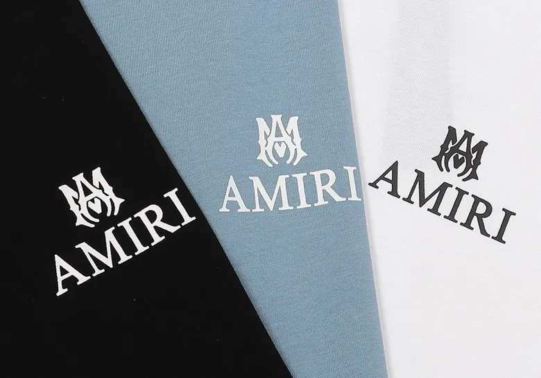 Style number: 668 P114 Fabric: 260g double yarn AMIRI 2025 spring and summer new logo round neck T-shirt high street men and women loose classic letter sword short sleeves Color: black white Size: S M L XL