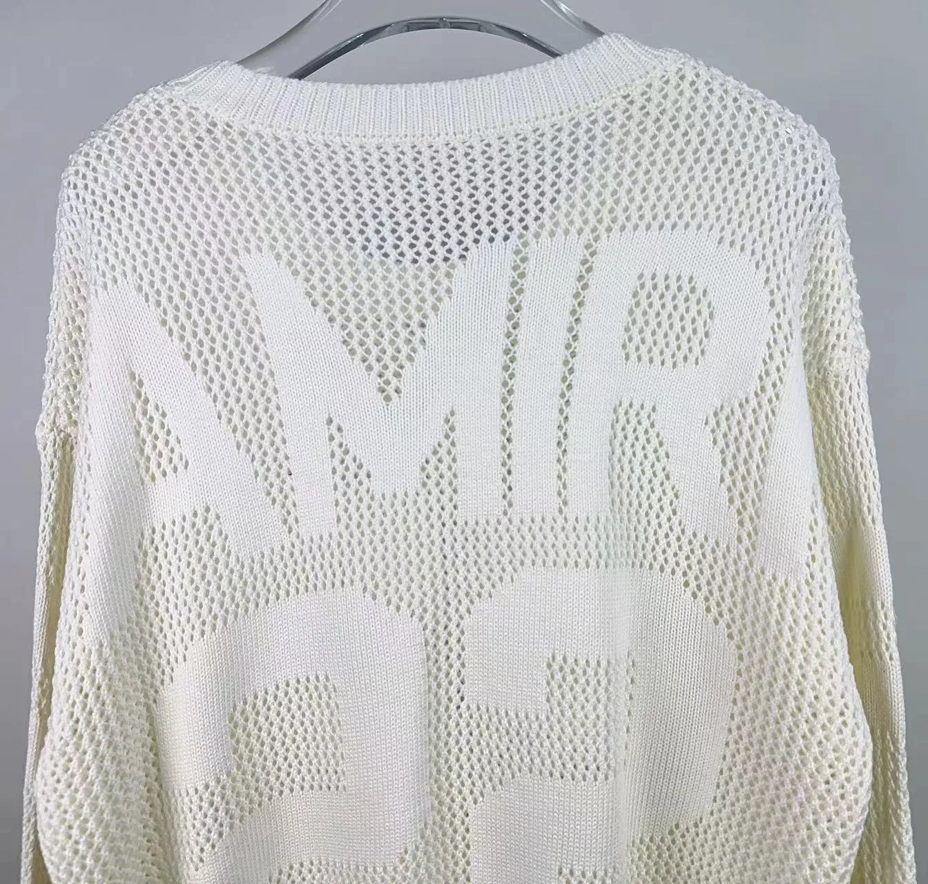 P260 AMIRI new sweater, front and back logo jacquard, 🈵 body hollowed out with heavy craftsmanship, color: black, pearl white, size: S M L XL XXL