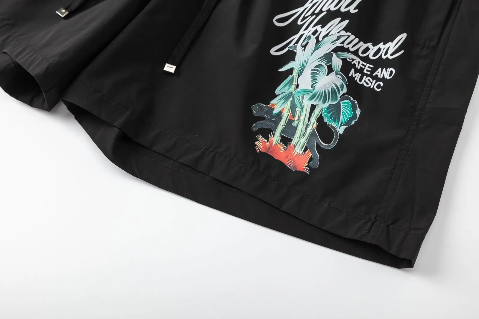 DK017#P230, AMIRI digital printing, cool and skin-friendly casual sports beach pants, color: black, size: S M L XL